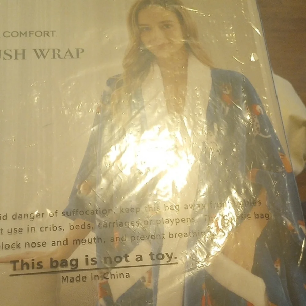 Cozy Plush Wrap - Navy Dog Print Sherpa Robe
